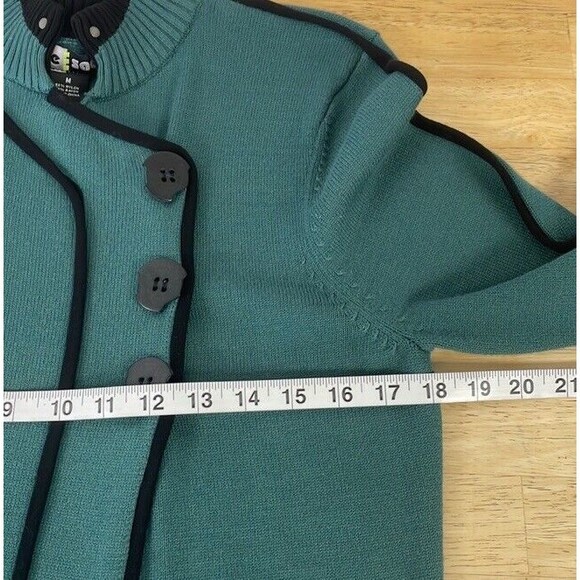 Jamie Sadock Jacket Medium Long Sleeve Sweater Knit Green Modern Golf Medium EUC - Picture 12 of 14